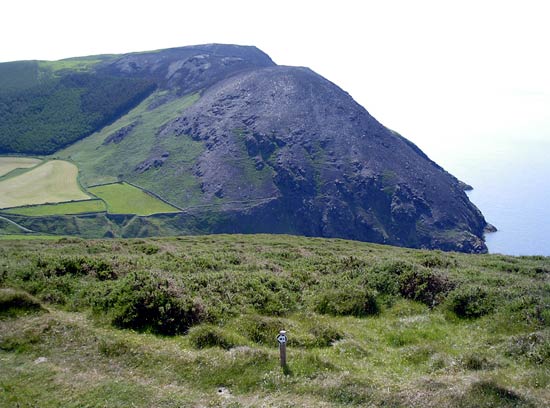 The charred Bradda Hill