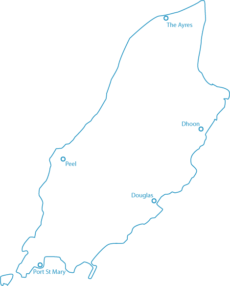 Points reached at the end of each day. The Isle of Man is 30 miles from point to point