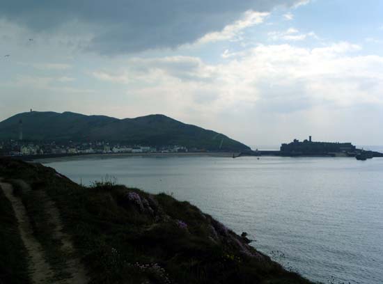 Peel with castle on  St Patrick's Isle