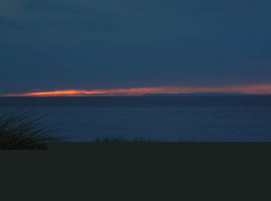 Sunset - view from tent across to Dumfries & Galloway, Scotland